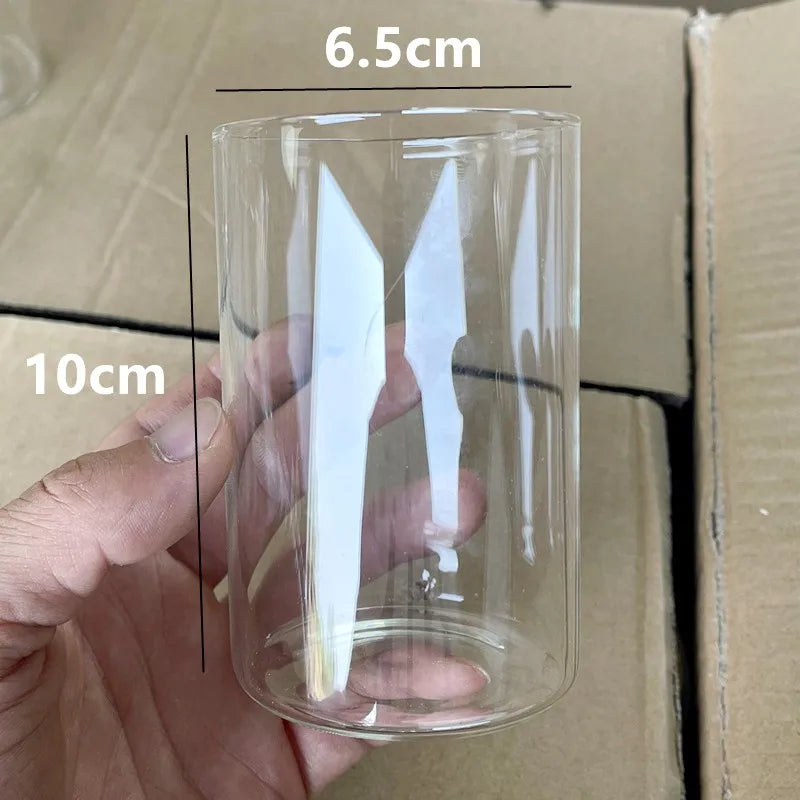 Cup Shape Candle Holders Transparent Glass Candlestick