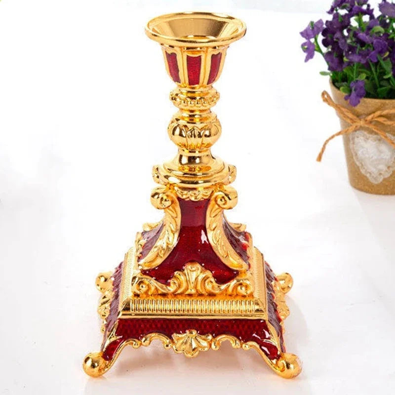 European Style Gold Candlestick Alloy Dinner Wedding Hotel ingle