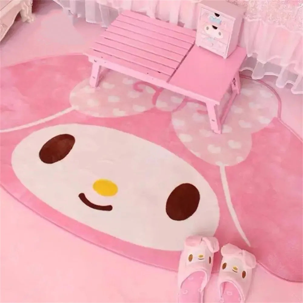 Sanrio My Melody Pink Girly Rug Carpet Bedside Blanket Floor Mat