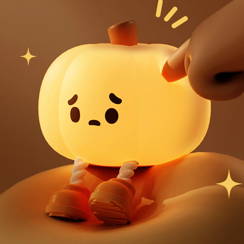 Pumpkin Night Light Cute Soft Silicone Safe Lamp Decorations