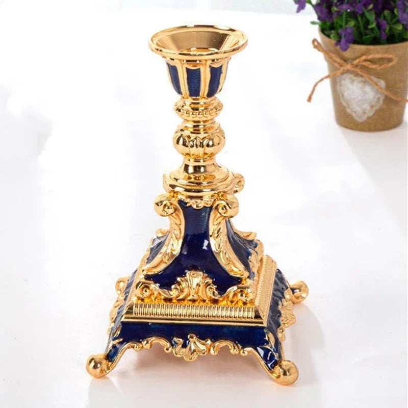 European Style Gold Candlestick Alloy Dinner Wedding Hotel ingle