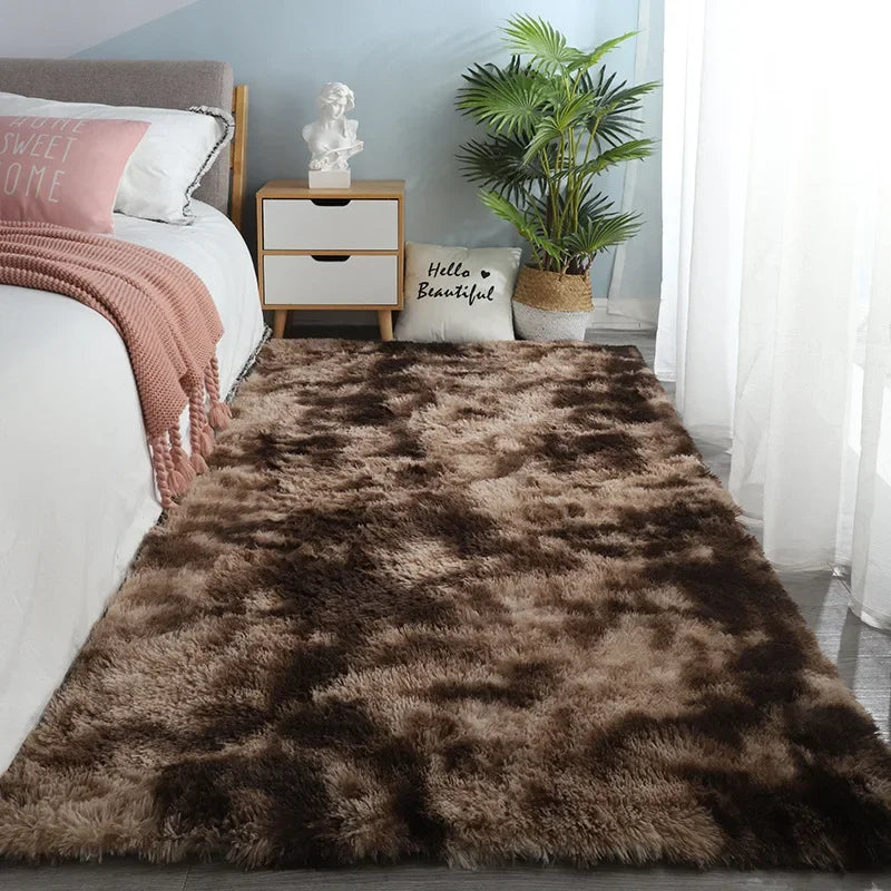 Gray Carpet for Living Room Plush Rug Bed Room Floor Fluffy Mats