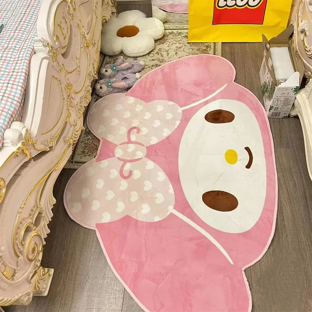 Sanrio My Melody Pink Girly Rug Carpet Bedside Blanket Floor Mat