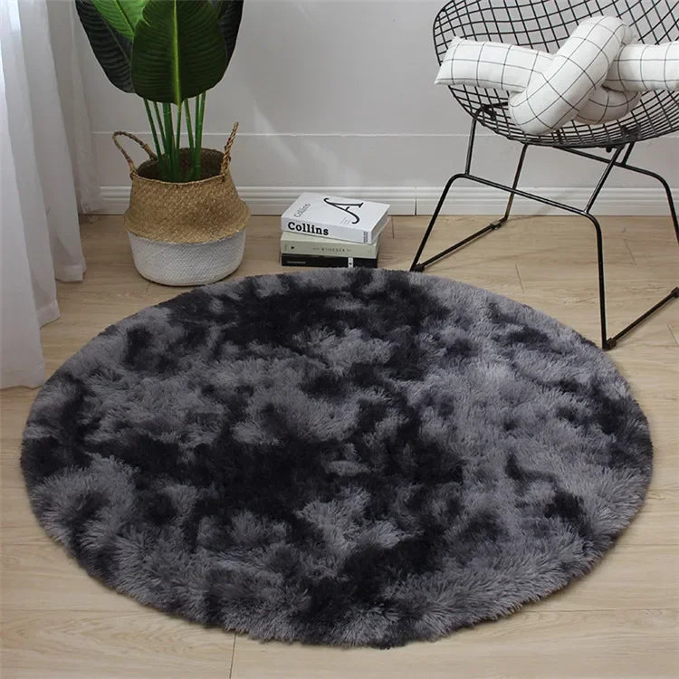 Super Soft Plush Round Rug Mat Fluffy White Carpets for Living Room