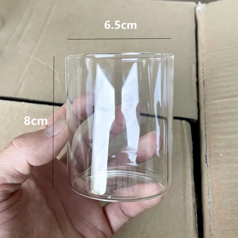 Cup Shape Candle Holders Transparent Glass Candlestick