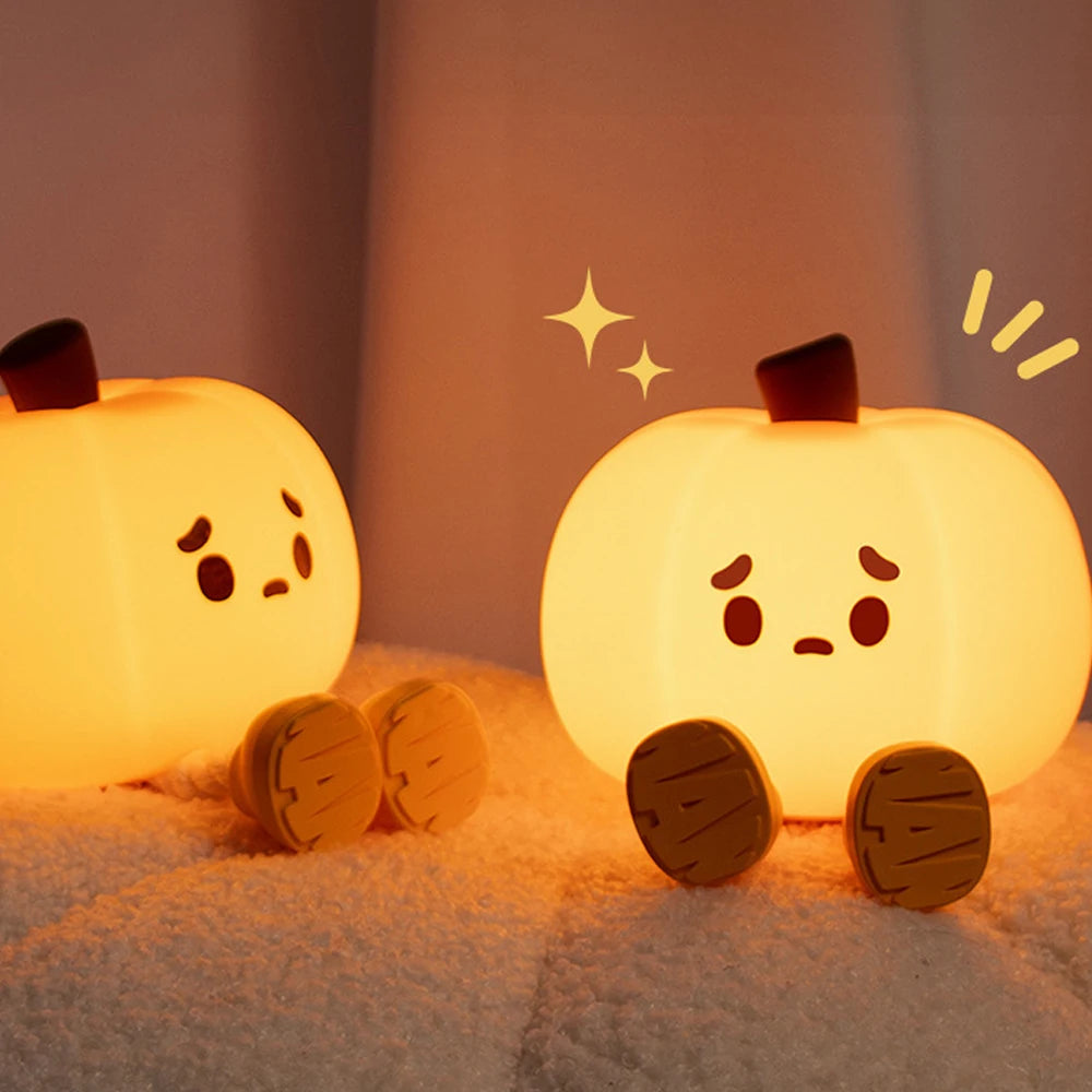 Pumpkin Night Light Cute Soft Silicone Safe Lamp Decorations