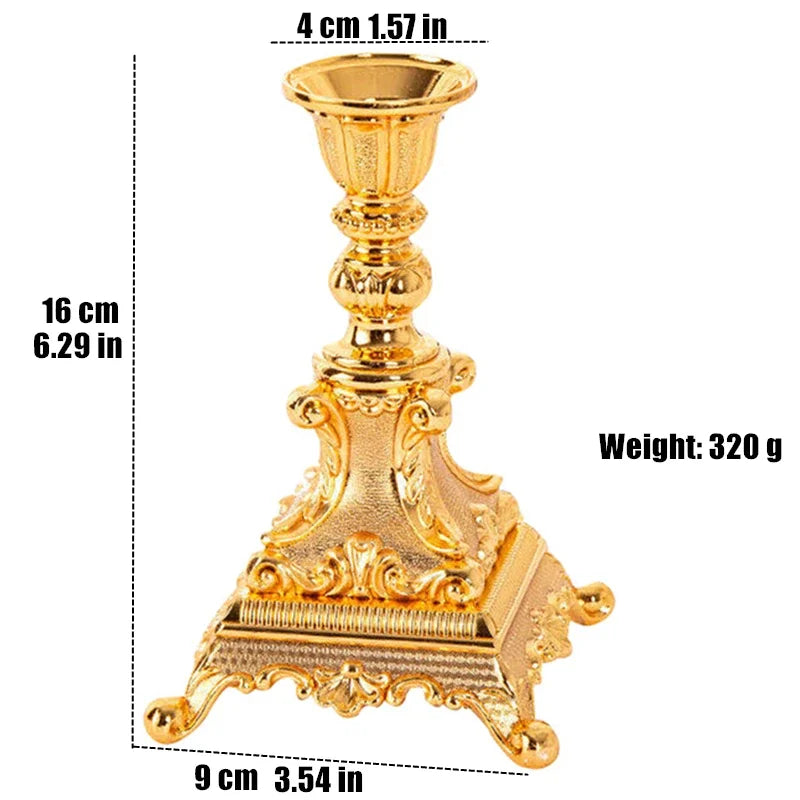 European Style Gold Candlestick Alloy Dinner Wedding Hotel ingle