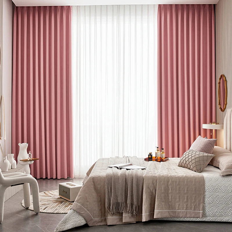 Modern Blackout Curtains For Bedroom pink Color Girl Curtians For Living Room