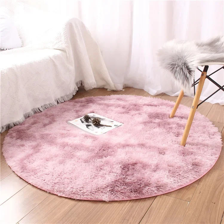 Super Soft Plush Round Rug Mat Fluffy White Carpets for Living Room