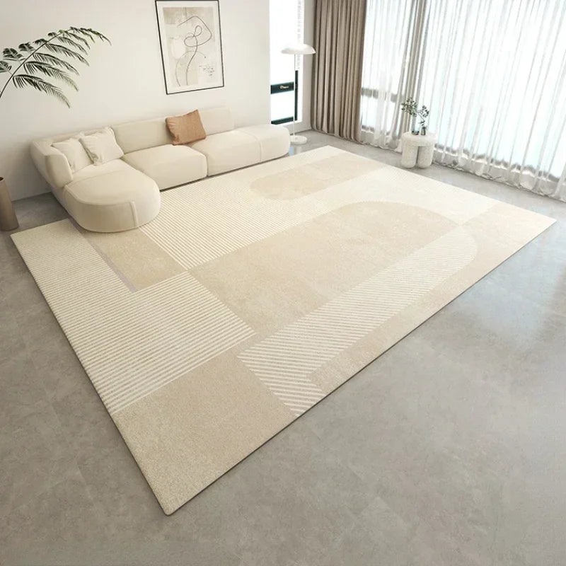 Living Room Carpet Large Area Non-slip Carpets Beige Bedroom