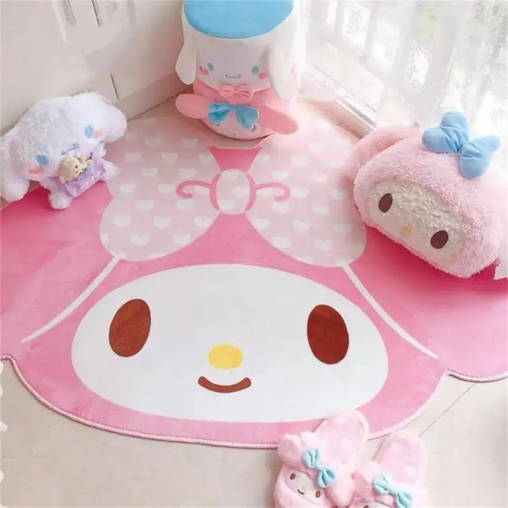 Sanrio My Melody Pink Girly Rug Carpet Bedside Blanket Floor Mat