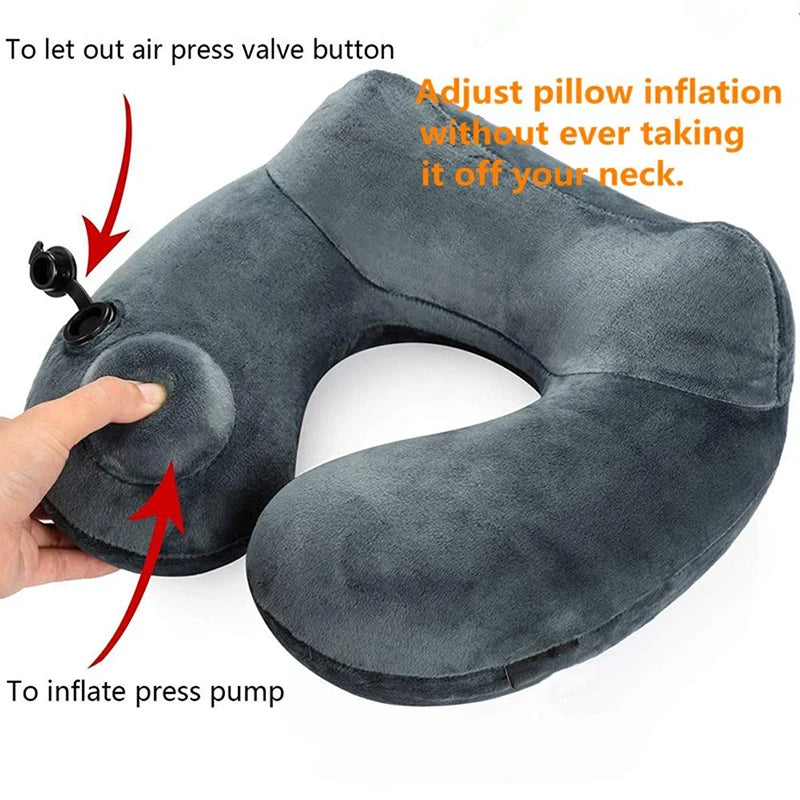 Travel Inflatable Pillow Soft Neck Support Lightweight Ergonomic