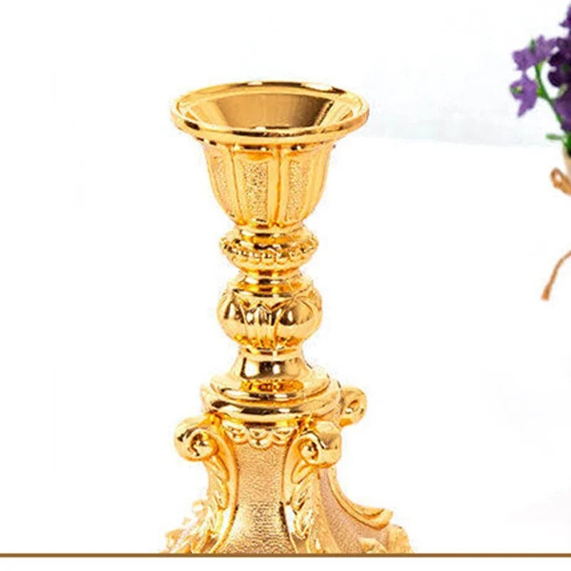 European Style Gold Candlestick Alloy Dinner Wedding Hotel ingle