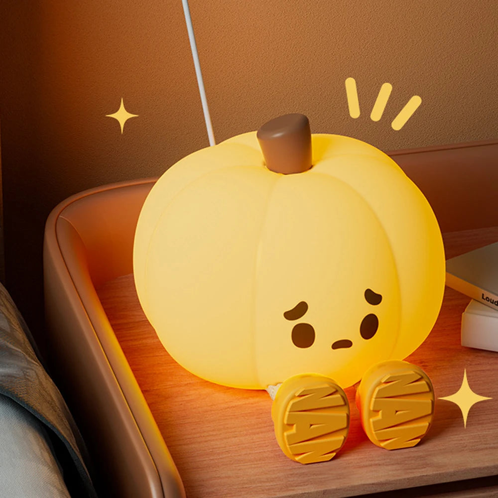 Pumpkin Night Light Cute Soft Silicone Safe Lamp Decorations